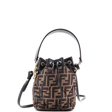 Fendi Mon Tresor Bucket Bag Zucca Quilted Silk Mini