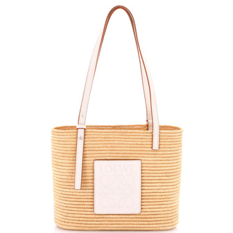 Loewe Square Basket Tote Woven Raffia Small