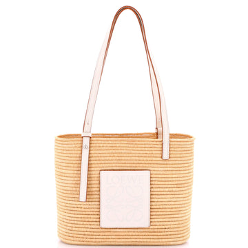 Loewe Square Basket Tote Woven Raffia Small