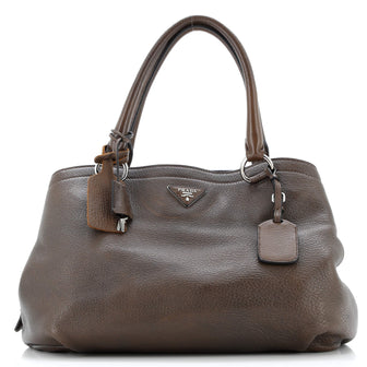 Prada Zip Around Convertible Tote Cervo Leather Medium