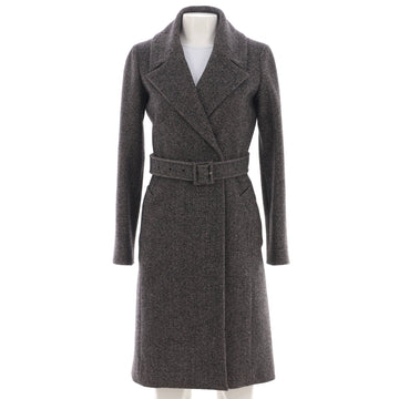 Christian Dior Women's Double Breasted Belted Coat Wool Blend