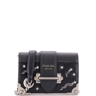 Prada Cahier Crossbody Bag Embellished Leather Small