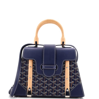 Goyard Saigon Top Handle Bag Coated Canvas with Leather PM