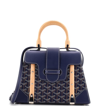 Goyard Saigon Top Handle Bag Coated Canvas with Leather PM