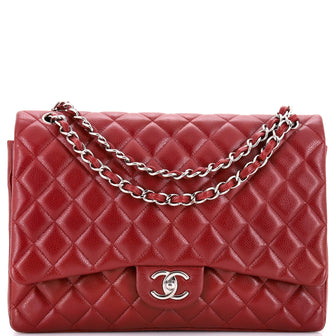 Chanel Classic Double Flap Bag Quilted Caviar Maxi