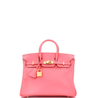 Hermes Birkin Handbag Pink Swift with Gold Hardware 25