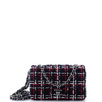 Chanel Classic Single Flap Bag Quilted Tweed Mini