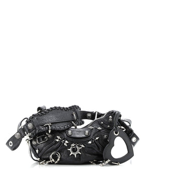 Balenciaga Le Cagole Giant Studs Shoulder Bag Piercing Embellished Leather XS
