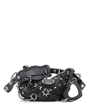 Balenciaga Le Cagole Giant Studs Shoulder Bag Piercing Embellished Leather XS