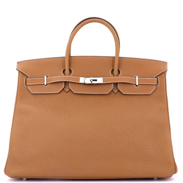 Hermes Birkin Handbag Brown Togo with Palladium Hardware 40