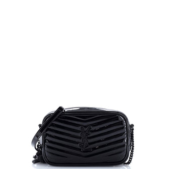 Saint Laurent Lou Camera Bag Matelasse Chevron Patent Mini