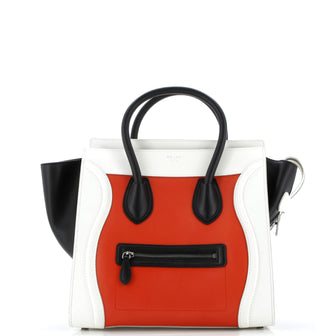 Celine Tricolor Luggage Bag Leather Mini