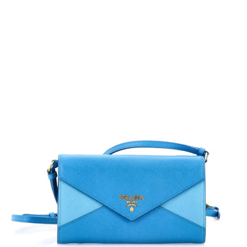 Prada Envelope Wallet on Strap Saffiano Leather
