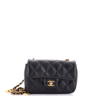 Chanel Heart Charms Flap Bag Quilted Lambskin Mini