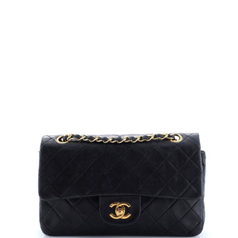 Chanel Vintage Classic Double Flap Bag Quilted Lambskin Small