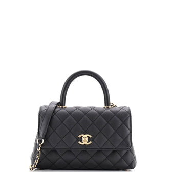 Chanel Coco Top Handle Bag Quilted Caviar Mini