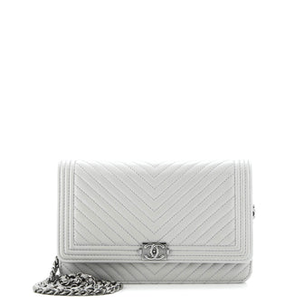 Chanel Boy Wallet on Chain Chevron Calfskin