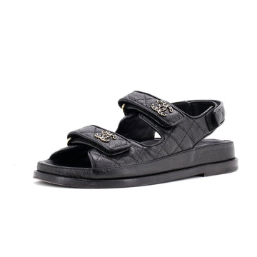 Chanel Women's Velcro Dad Sandals Quilted Leather