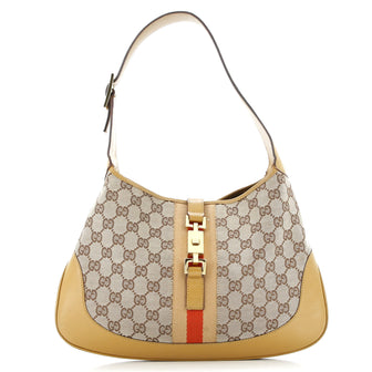 Gucci Web Jackie O Hobo GG Canvas Medium