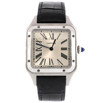 Cartier Santos Dumont Quartz Watch Stainless Steel and Alligator 31