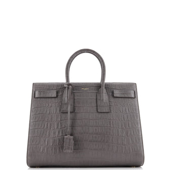 Saint Laurent Sac de Jour NM Bag Crocodile Embossed Leather Medium