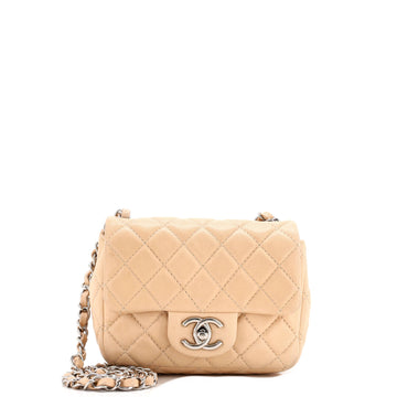 Chanel Square Classic Single Flap Bag Quilted Lambskin Mini