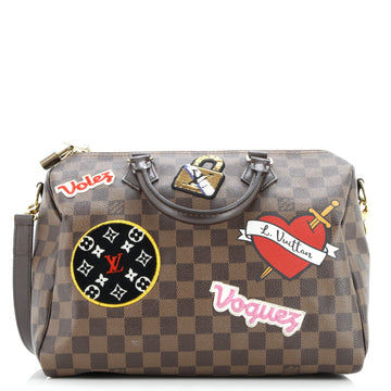 Louis Vuitton Speedy Bandouliere Bag Limited Edition Patches Damier 30