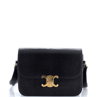 Celine Triomphe Shoulder Bag Lizard Medium