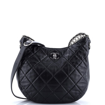 Chanel Chain Rows Hobo Quilted Lambskin