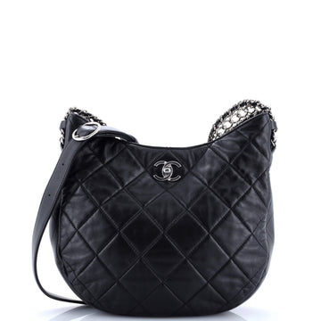 Chanel Chain Rows Hobo Quilted Lambskin