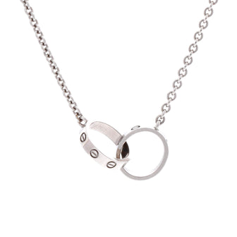 Cartier Love Interlocking Necklace 18K White Gold and Diamonds