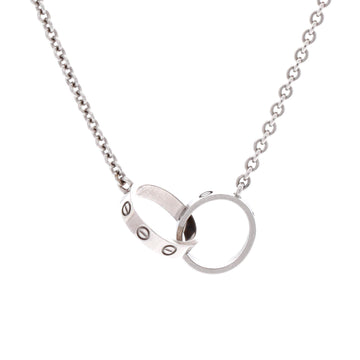 Cartier Love Interlocking Necklace 18K White Gold and Diamonds