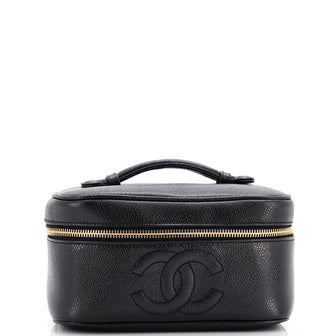 Chanel Vintage Timeless Cosmetic Case Caviar Medium