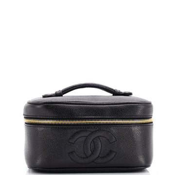 Chanel Vintage Timeless Cosmetic Case Caviar Medium