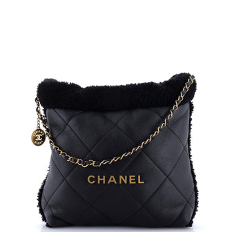 Chanel 22 Chain Hobo Quilted Lambskin with Shearling Small