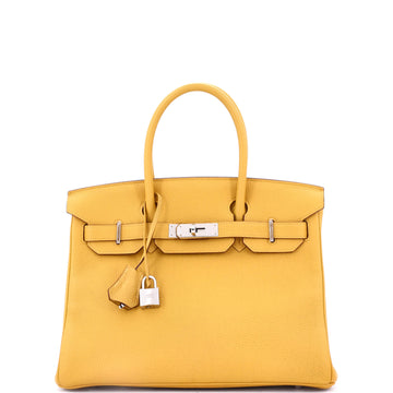 Hermes Birkin Handbag Yellow Togo with Palladium Hardware 30