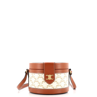 Celine Tambour Bag Triomphe Coated Canvas Medium