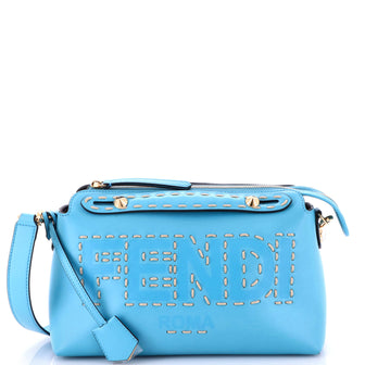 Fendi Logo By The Way Satchel Stitched Leather Medium