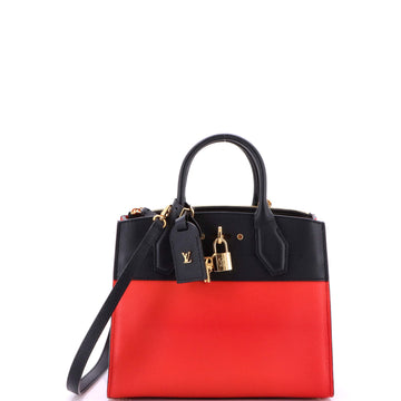 Louis Vuitton City Steamer Handbag Leather PM