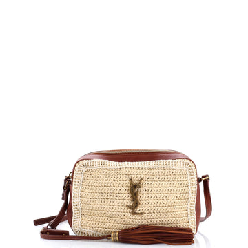 Saint Laurent Lou Camera Bag Woven Raffia Small