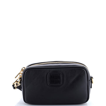 Miu Miu Logo Embossed Camera Bag Leather