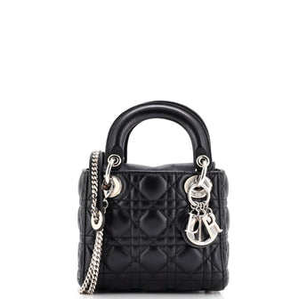 Christian Dior Lady Dior Chain Bag Cannage Quilt Lambskin Mini