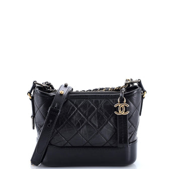 Chanel Bicolor Gabrielle Hobo Quilted Aged Calfskin Small