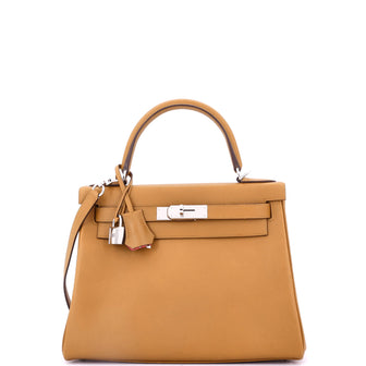 Hermes Kelly Handbag Verso Evercolor with Palladium Hardware 28