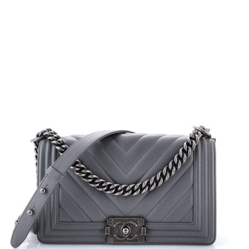 Chanel Boy Flap Bag Chevron Lambskin Old Medium