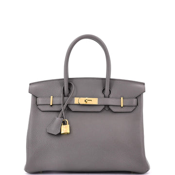Hermes Birkin Handbag Grey Togo with Rose Gold Hardware 30
