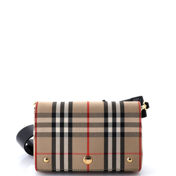 Burberry Hackberry Shoulder Bag Vintage Check Canvas Small