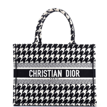 Christian Dior Book Tote Houndstooth Canvas Medium