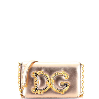 Dolce & Gabbana DG Girls Flap Bag Embellished Leather Mini