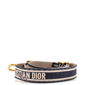 Christian Dior Logo Shoulder Strap Embroidered Canvas Thin